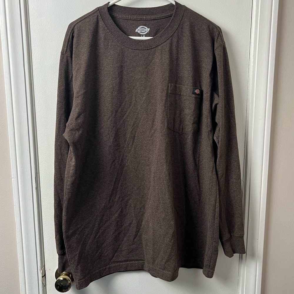 Dickies- Men’s Long Sleeve Shirt- Brown- Large